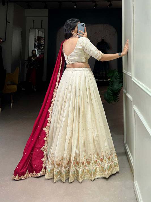 Women's  Vichitra Silk lehenga Choli