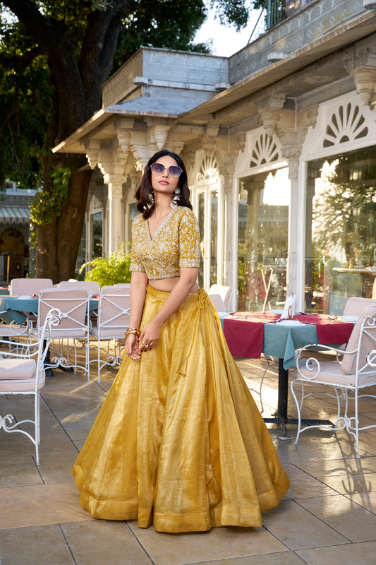 Goldie With Plain Lehenga Choli