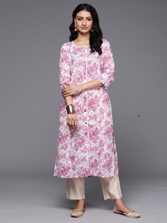 Women Lavender Printed A-Line Kurtas