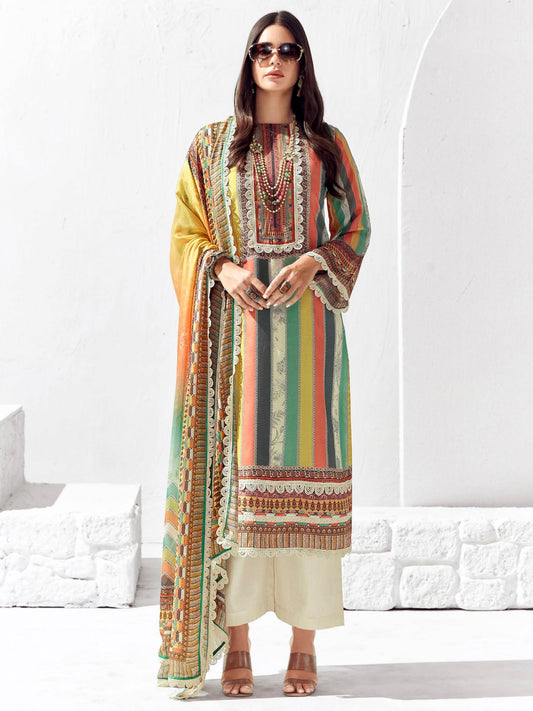 Women Multi Printed Straight Kurta Trousers Set