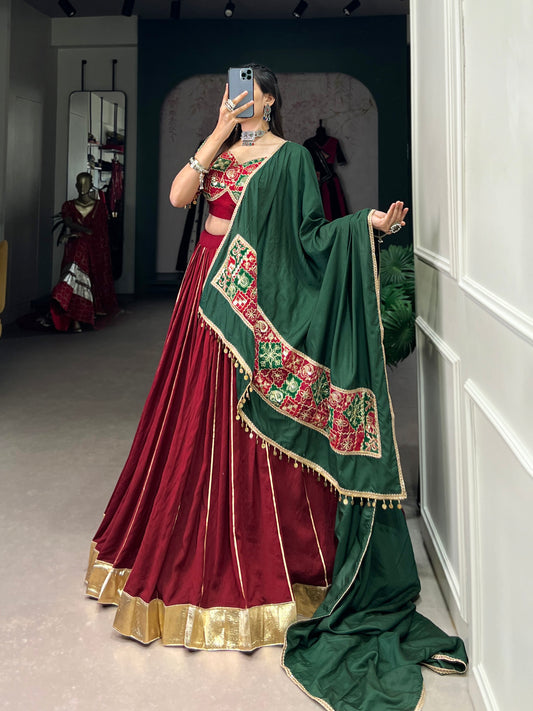 Women's Chanderi style Lehenga Choli