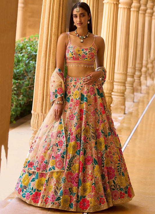 Multicolor Floral Embridered Lehenga