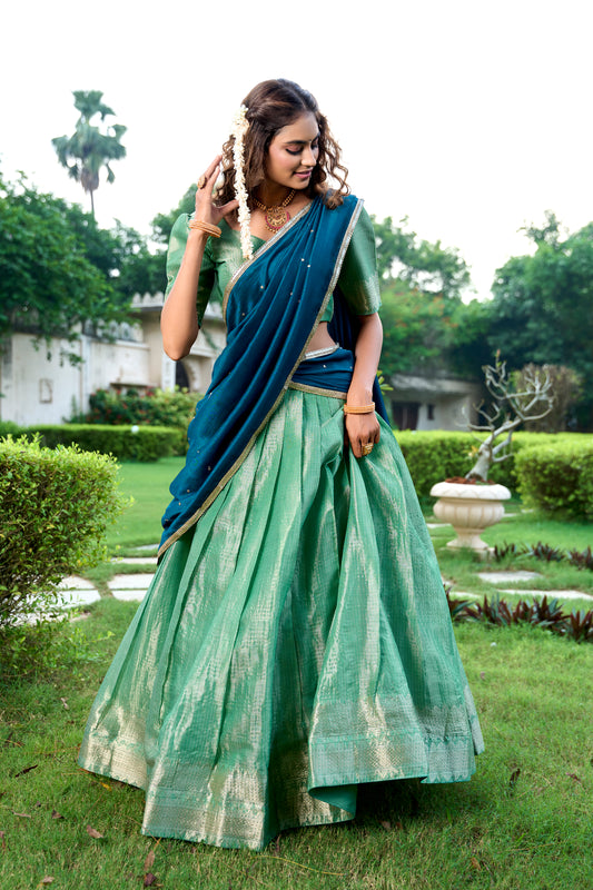 Women's Kanchipuram Lehenga Choli With Dupatta