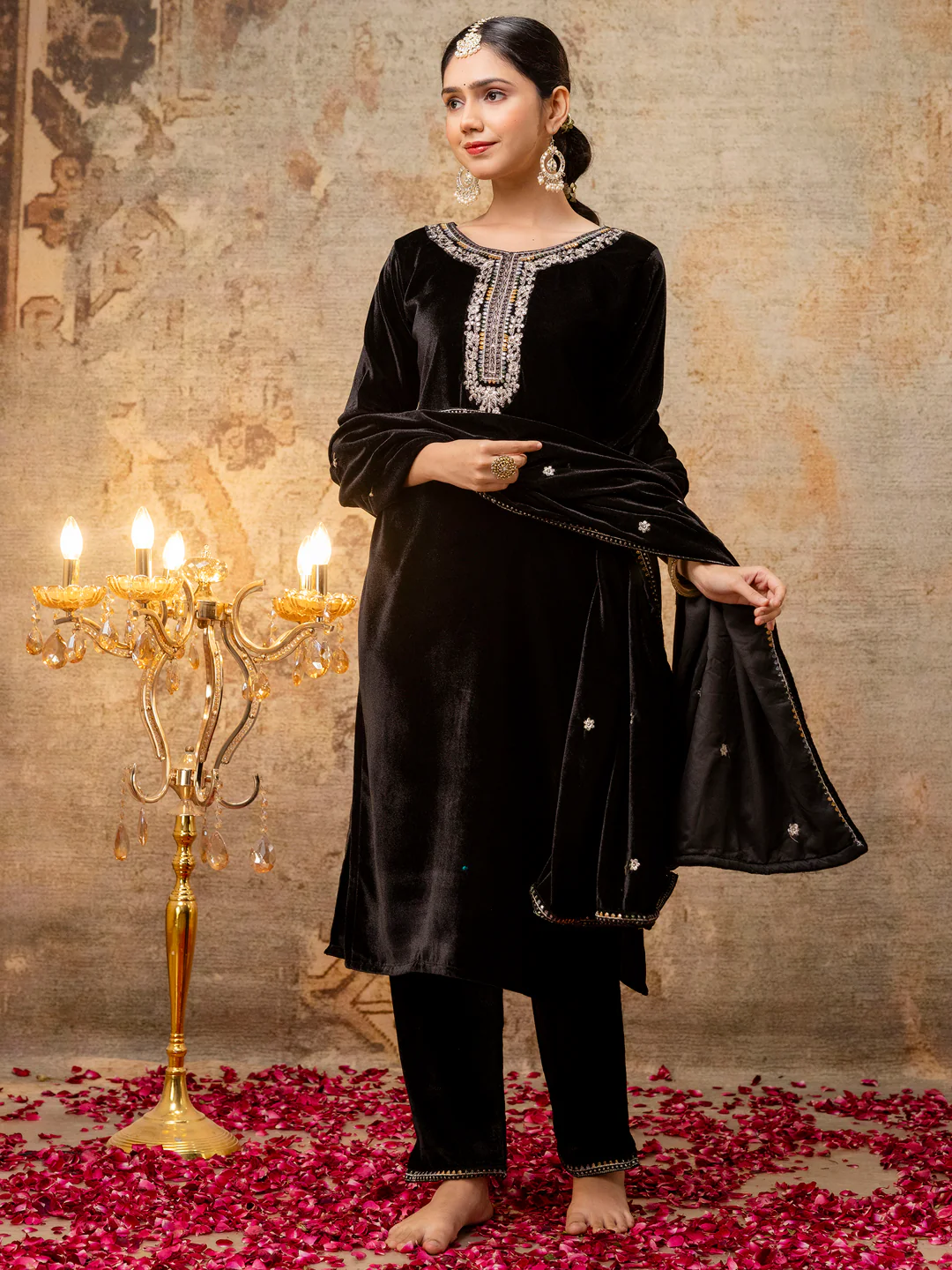 Black Designer Heavy Straight Kurta Sets