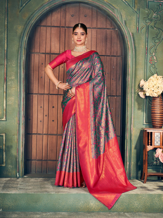 Multi Designer Party Wear Zari Silk Saree