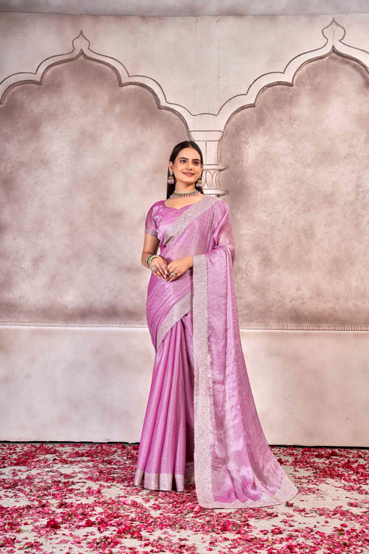 Lavender Designer Party Wear Sitara Saree