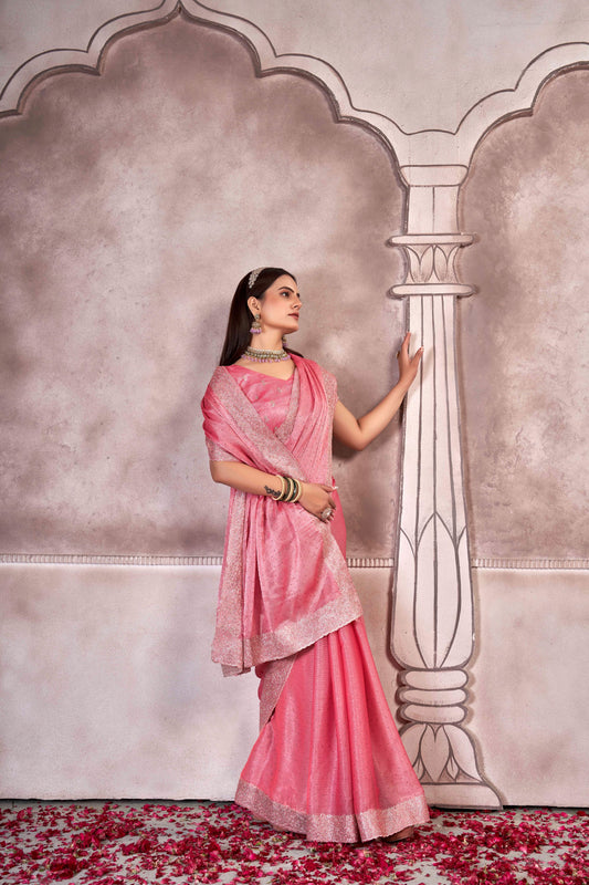 Pink Designer Party Wear Sitara Saree