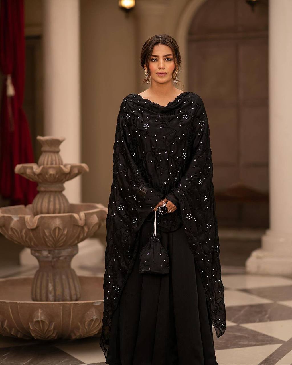 Black Anarkali Kurta Set