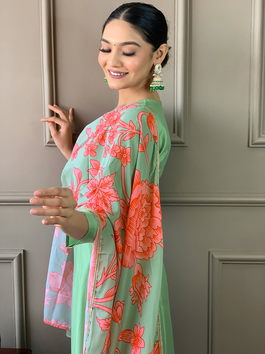 Blue Chanderi Embroidery Kurta
