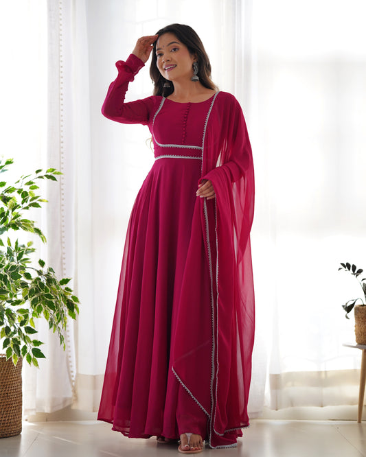 DarkRani Pure Soft Fox Georgette Kurta Set  With Solid