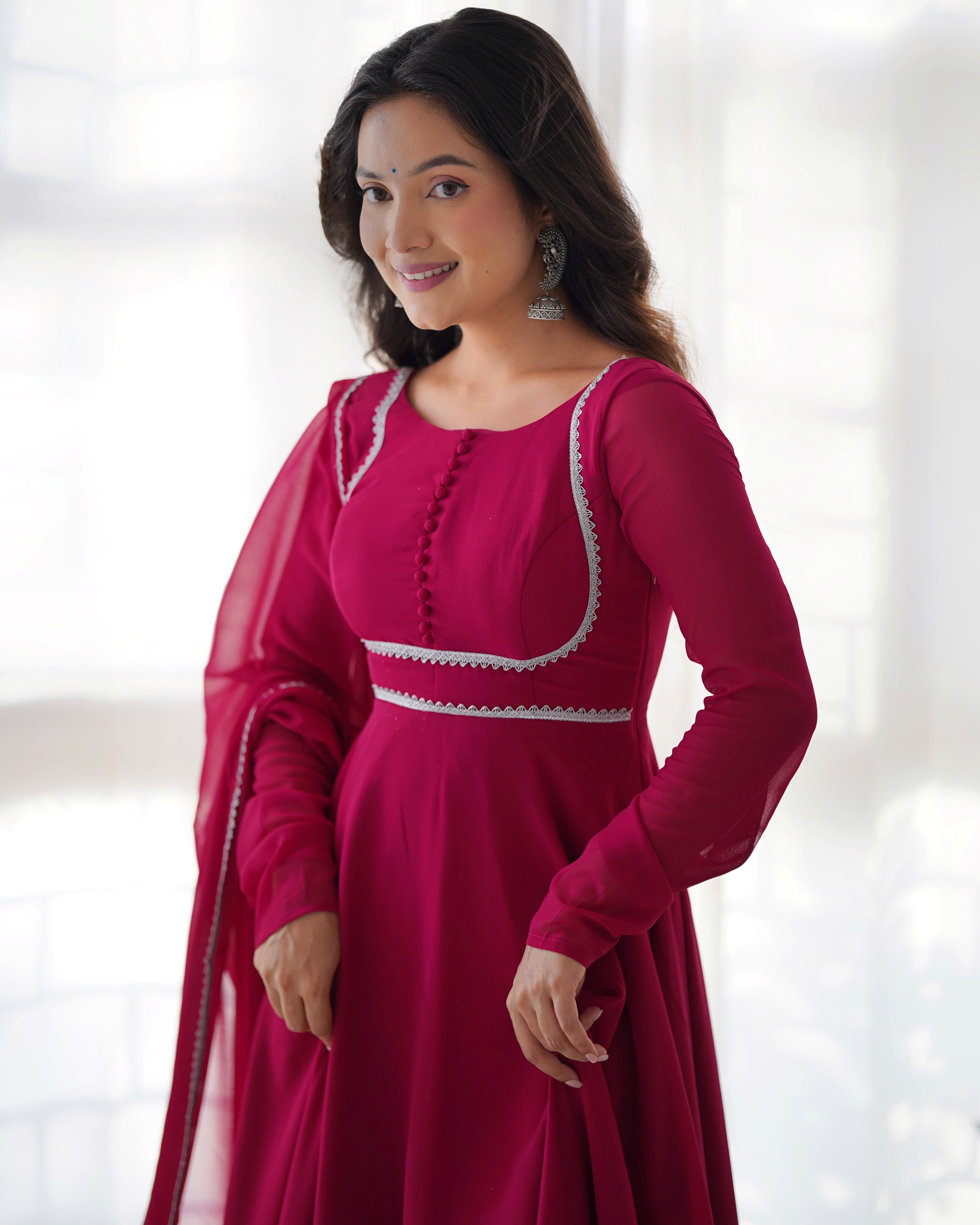 DarkRani Pure Soft Fox Georgette Kurta Set  With Solid