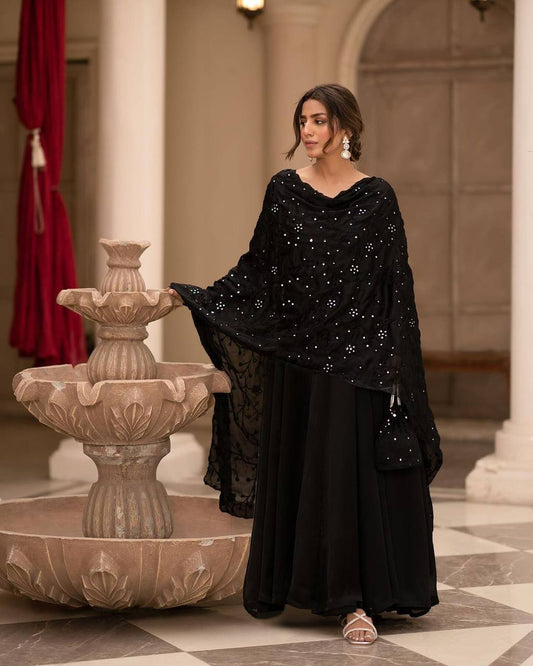 Black Anarkali Kurta Set