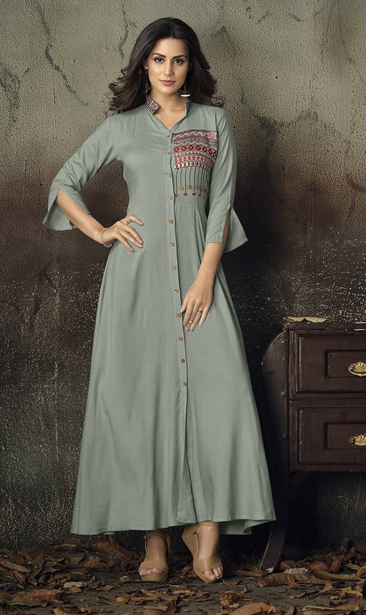 GreyEmbroideredKurta