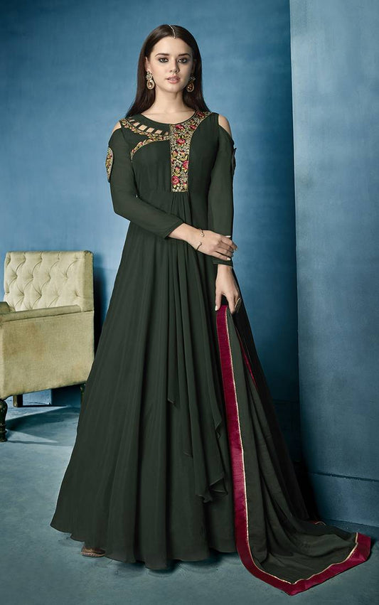 Dark GreenEmbroideredKurta