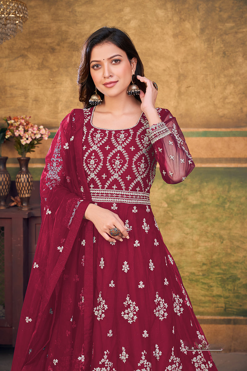 RedNetEmbroideredKurta