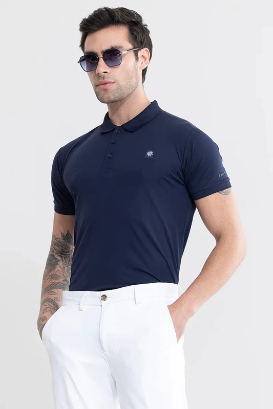 ENCAP NAVY POLO T-SHIRT