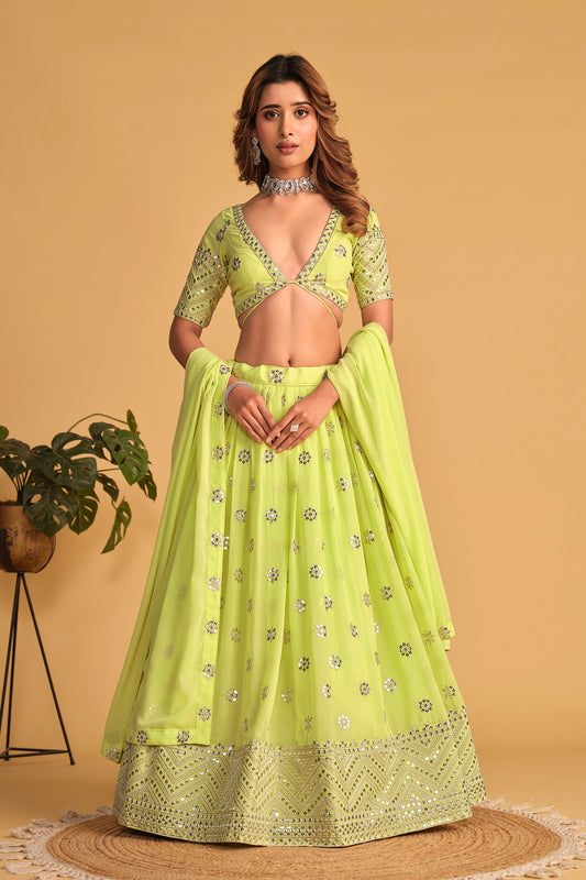 Neon Women's Georgette Embroidery Lehenga Choli