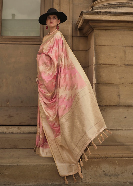 Beige woven saree