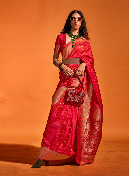 Red woven saree