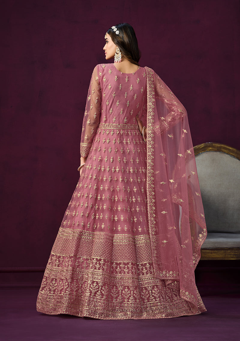 Light-PinkNetEmbroideredKurta