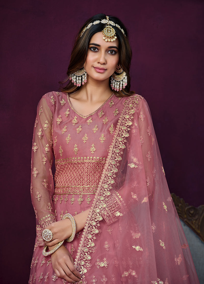 Light-PinkNetEmbroideredKurta