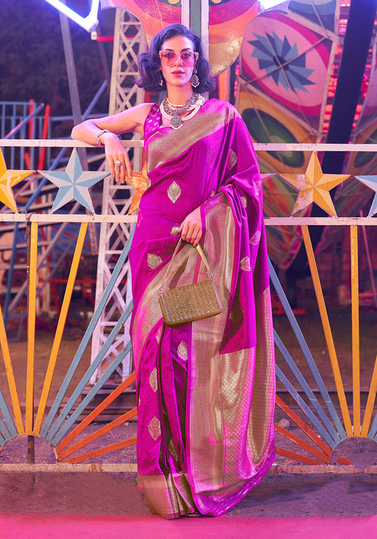 Purple hand woven saree