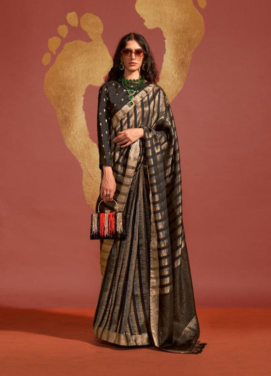 Black woven saree