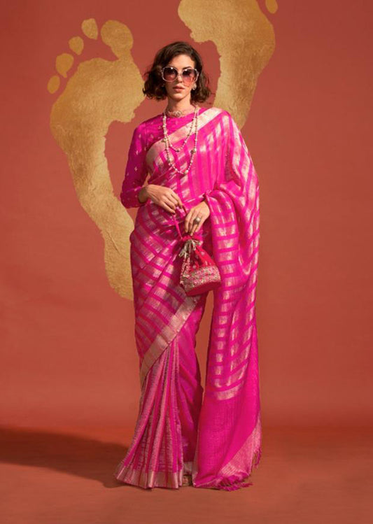 Magenta woven saree