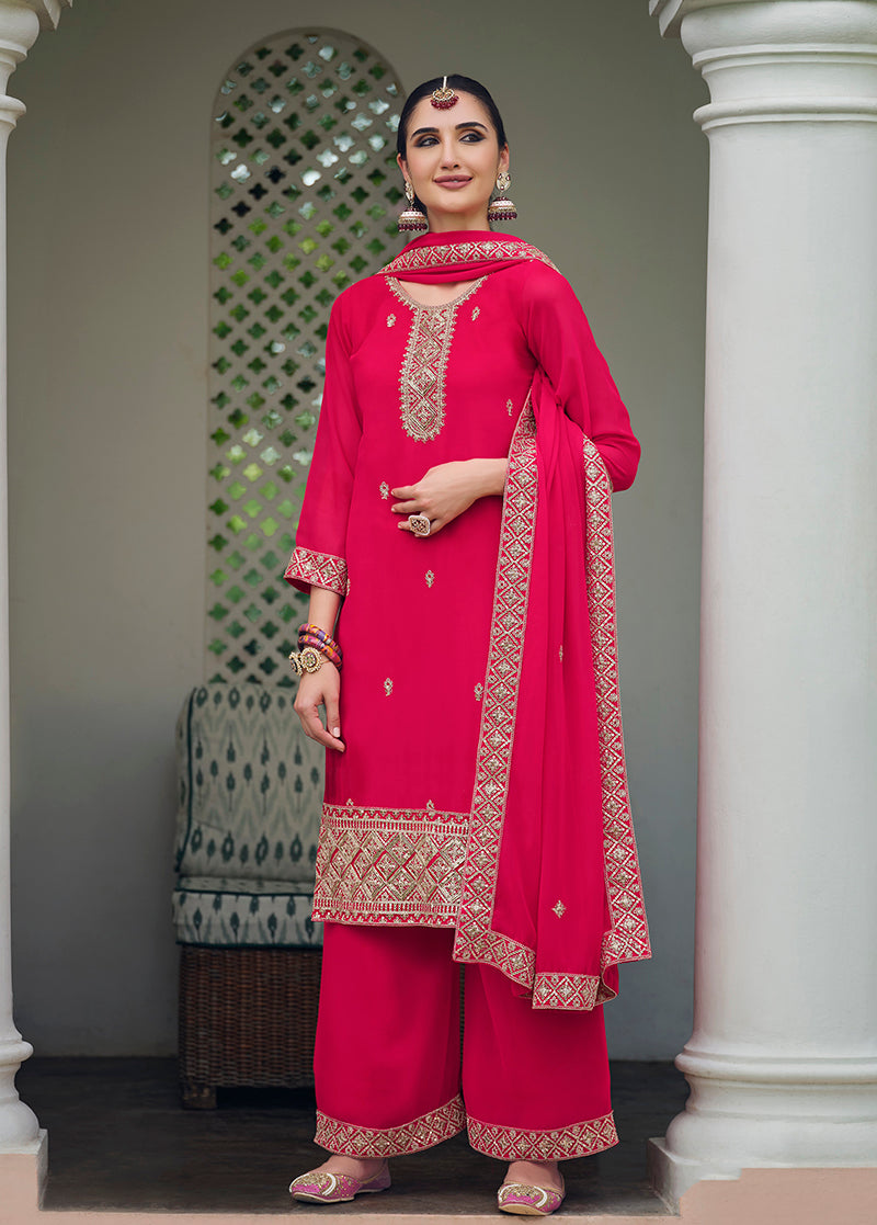 Rani-PinkGeorgetteEmbroideredKurta