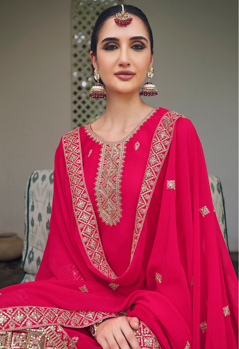 Rani-PinkGeorgetteEmbroideredKurta