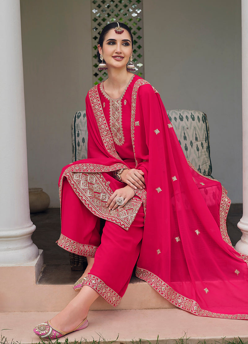 Rani-PinkGeorgetteEmbroideredKurta