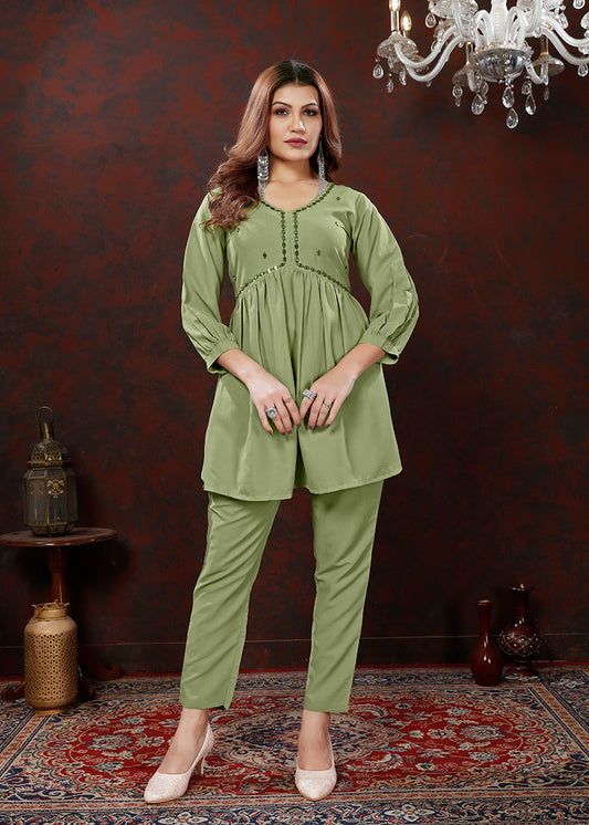 GreenEmbroideredKurta