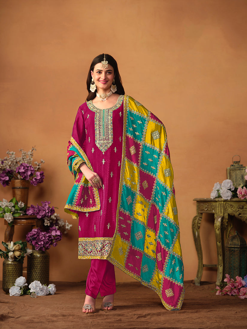 Rani-PinkChiffonEmbroideredKurta