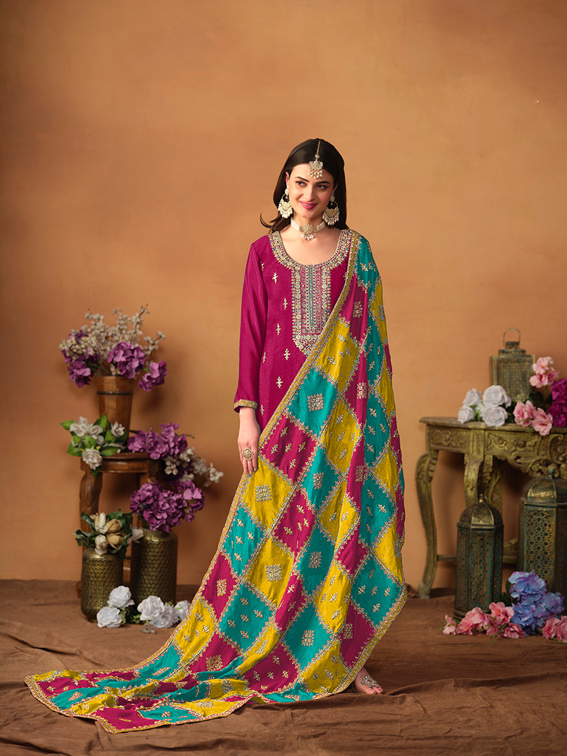 Rani-PinkChiffonEmbroideredKurta