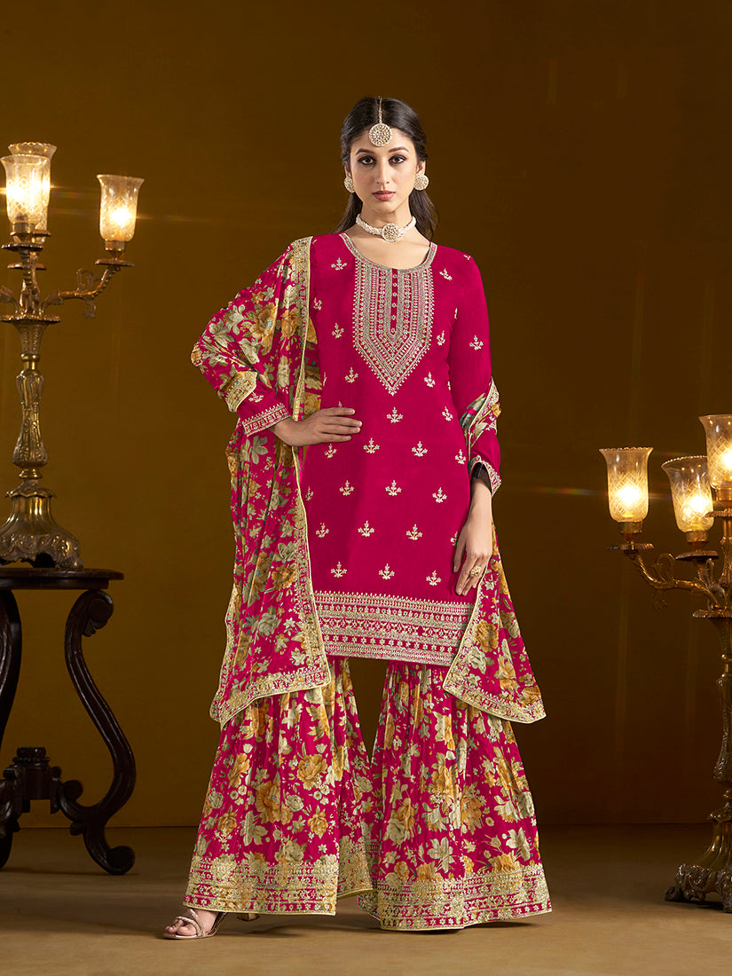 Rani-PinkChiffonEmbroideredKurta