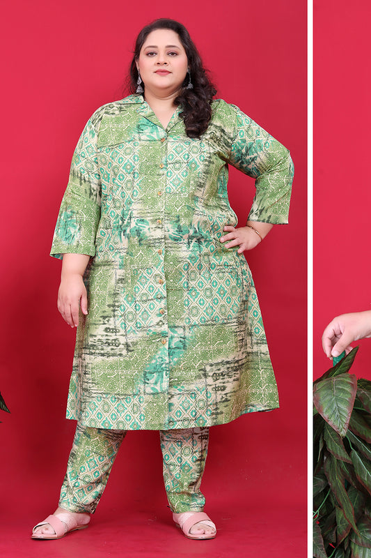 GreenPrintedKurta