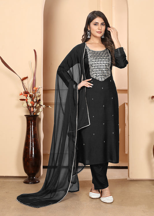 BlackEmbroideredKurta