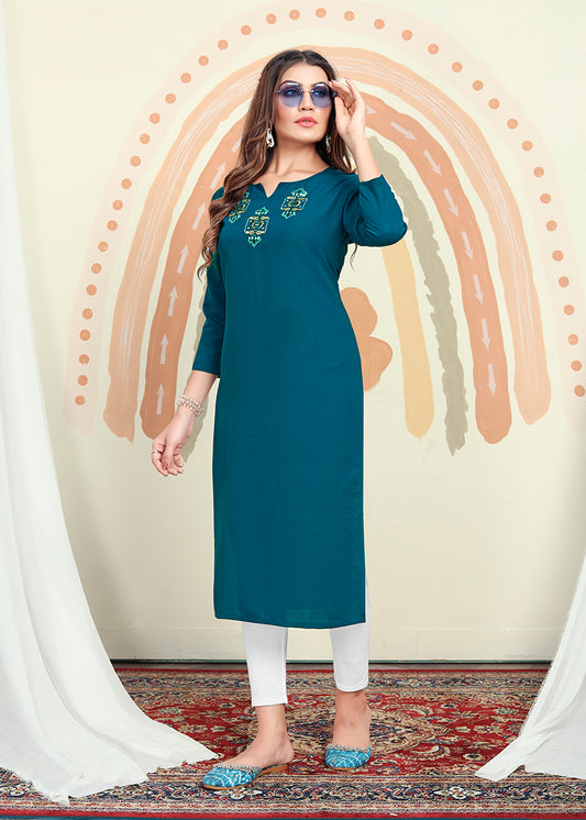 TealThread WorkKurta