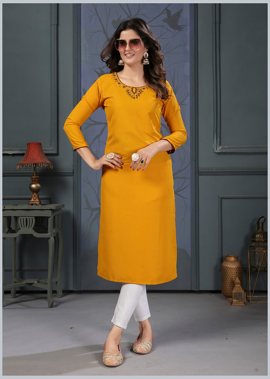 YellowEmbroideredKurta