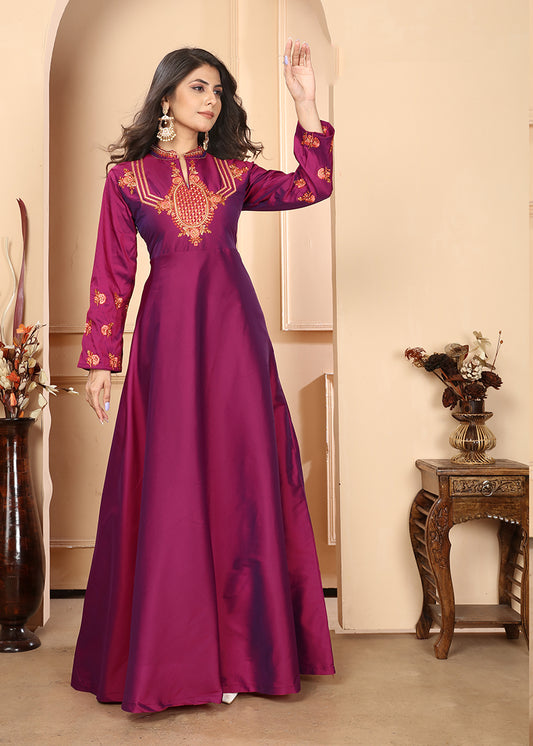 BurgundyEmbroideredKurta