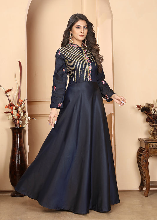 Navy BlueEmbroideredKurta