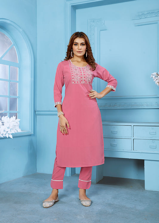 PinkEmbroideredKurta