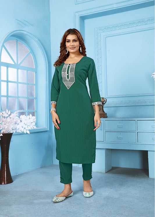 GreenEmbroideredKurta