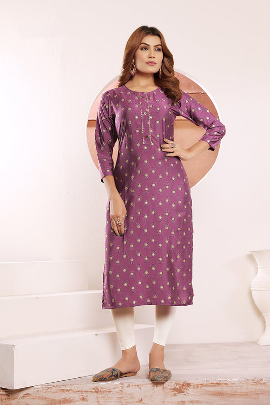 PurplePrintedKurta