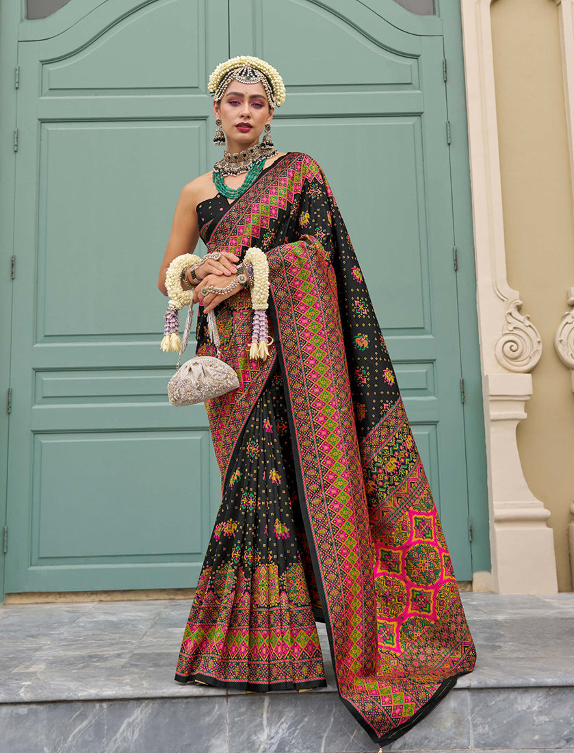 Black Meenakari Work Banarasi Silk Saree