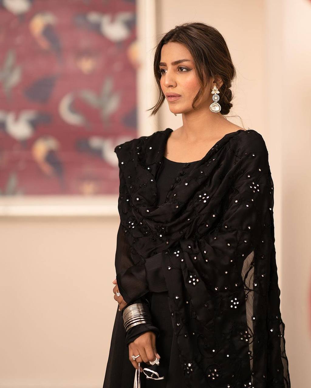 Black Anarkali Kurta Set