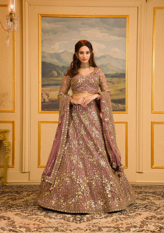 Thread Embroidery ,Dori And Heavy Sequins Work Lehenga