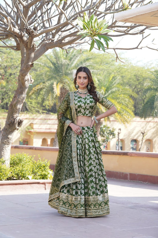 Green Pink Fancy Lehenga