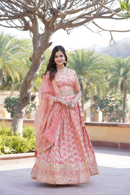 Peach Pink Fancy Lehenga