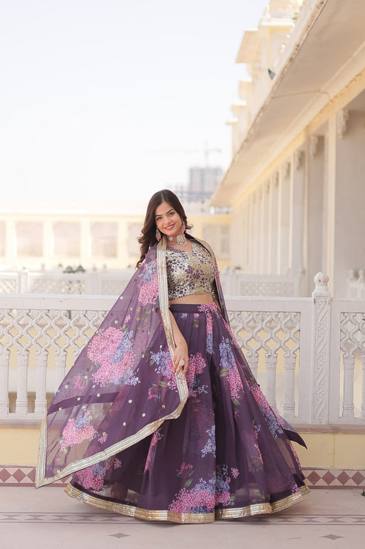 Pink Bunch Floral Lehenga Set